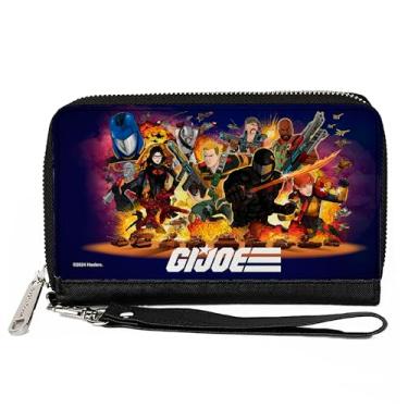 Imagem de Buckle-Down Carteira GI Joe, dobrável, GI Joe Universe Agents Explosion Group Pose e logotipo azul, couro vegano, Multicor, 7.5"x4.5", Casual