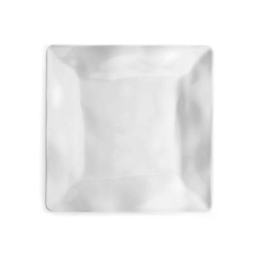 Imagem de Q Squared Prato de salada quadrado com babados, 18 cm, melamina, branco
