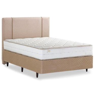 Imagem de Cama Box com Cabeceira Casal Herval Joy, Espuma Alto Suporte, 67x138x1