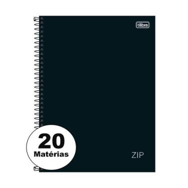 Imagem de Caderno Espiral Grande Zip Preto Universitário 20x27,5cm Opções de 1 /