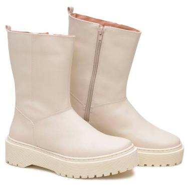 Imagem de Bota Chelsea Feminina Coturno Zíper Montaria Cano Médio Tratorada Sola