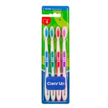 Imagem de Escova Dental Clear UP Extreme Média Cores Sortidas 4 Unidades