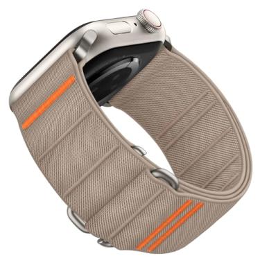 Imagem de Suitisbest Pulseiras esportivas compatíveis com Apple Watch Ultra 49 mm, 46 mm, 45 mm, 44 mm e 42 mm, masculinas e femininas, de náilon elástico com gancho em S para iWatch Series 10 Ultra, SE 9, 8, 7