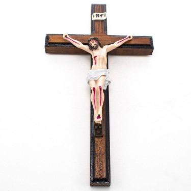 Imagem de Crucifixo De Parede Madeira E Resina 29 Cm