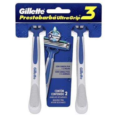Imagem de Aparelho de Barbear Prestobarba Gillette UltraGrip 3 Cabeça Móvel Com 