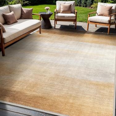 Imagem de GENIMO Tapete para área interna externa 1,2 m x 1,8 m, impermeável, não cai, fácil de limpar, tapete abstrato para pátio, sala de estar, varanda, sala de jantar, deck, trailer, quarto, acampamento