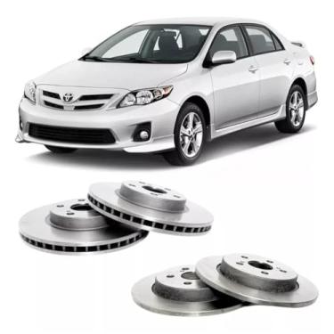 Imagem de KIT 4 DISCOS DE FREIO DIANTEIRO TRASEIRO COROLLA 2008 A 2014