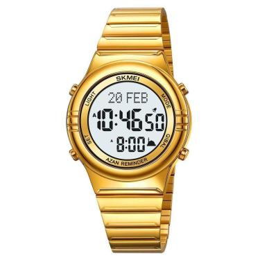 Imagem de Relógio Digital Masculino Fashion Da Skmei Com Cronômetro Função De Data Resistência À Água Dourado