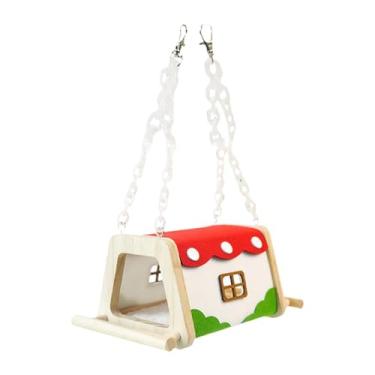 Imagem de Dualoai Bird Nest House Parrot Bed Hideaway Hideaway para Hamster Cockatiels Cozes, Vermelho Verde