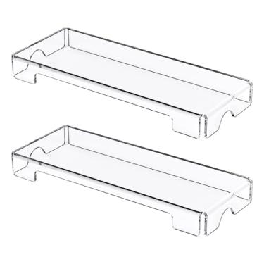 Imagem de WINFFOR Capa protetora de teclado de acrílico – pacote com 2 capas mecânicas contra poeira para teclado de computador, protetor de teclado para teclado de 43 cm (transparente)