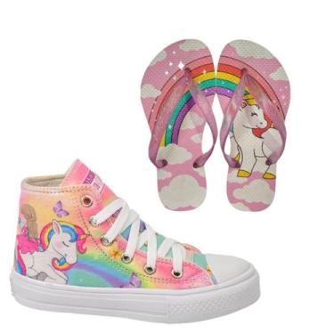 Imagem de Tênis Infantil Feminino Unicórnio Sereia Menina Botinha Cano Alto Club