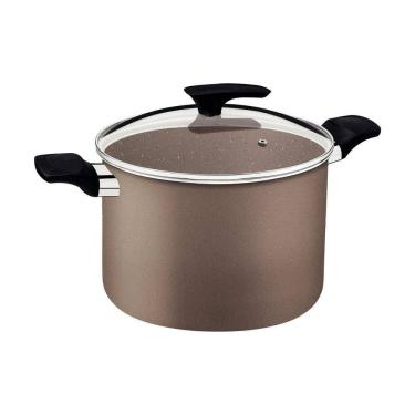 Imagem de Caldeirão Tramontina Milazzo Alumínio Antiaderente Starflon Max Amêndoa 26 Cm 9,6 L Tra...