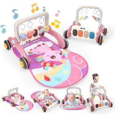 Imagem de Baby Play Gym Walker Kick and Play Piano Gym para meninos e meninas Play Mat Musical Tummy Time Mat Presentes para recém-nascidos de Natal para bebês