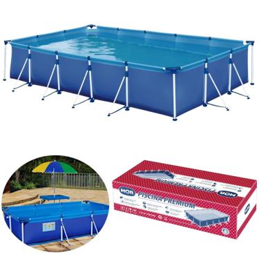 Imagem de Piscina 10 Mil Litros de Armacao Retangular Premium