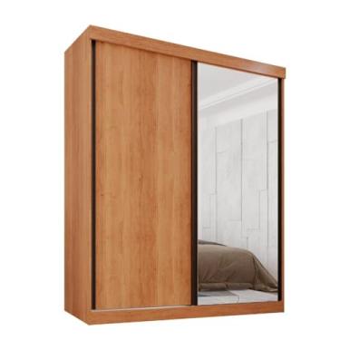 Imagem de Guarda Roupa Solteiro 100% Mdf 2 Portas De Correr 3 Gavetas Com Espelho Portugal - Mais Móveis Cinamomo/offwhite