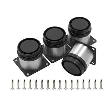 Imagem de Pacote com 4 pernas de móveis, pernas de sofá, pernas de armário de cozinha, altura ajustável, pés de móveis com almofada de borracha protetora para armário, sofá, sofá, sofá, 80 mm (3,15 pol.) ()