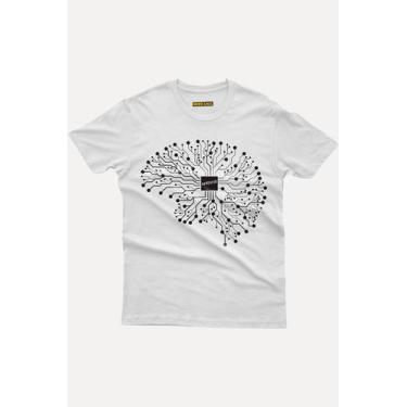 Imagem de Camiseta Geek Inteligência Artificial Brain by Nerd Chic, GG, Branco