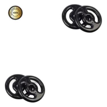 Imagem de Kit 10Kg Anilha Emborrachada +Par De Halter 40Cm C/Presilha - Infinity