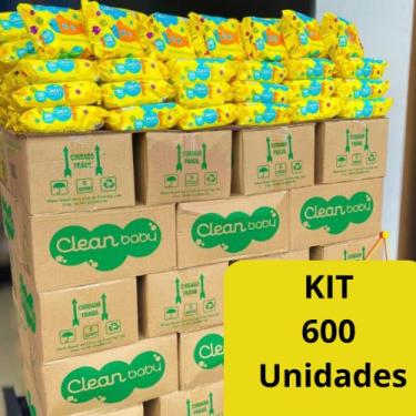 Imagem de Caixa Kit Com 600 Lenços Marca Clean Baby Higiene Bebe