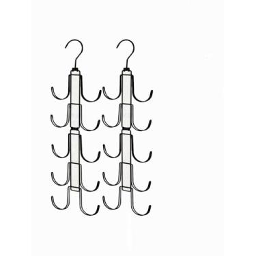 Imagem de Pacote com 2 organizadores de bolsa para armário, organizadores de bolsa com 20 ganchos grandes, suporte de bolsa de rotação de 360 graus para exibição, cabides dobráveis que economizam espaço para