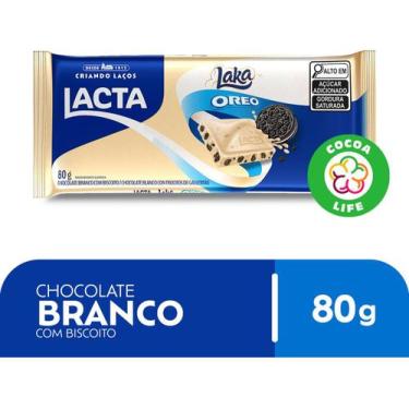 Imagem de Kit c/ 6 barra Chocolate Branco Laka Oreo 80g - Lacta