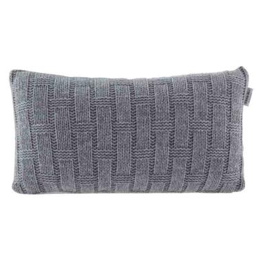 Imagem de Almofada Rinzeira Tricô Treliça 30x50 Prata Kacyumara