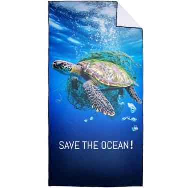 Imagem de XSMEI Protect Marine Life Toalha de praia grande 91,4 cm x 183 cm, toalha de microfibra leve sem areia de secagem rápida para piscina, cruzeiro, acampamento, viagem