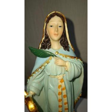 Imagem de Santa cecilia religiosa 20cm de resina feita a mão - Zona Livre