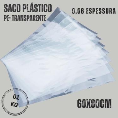 Imagem de Saco plástico transparente 60x80cm virgem. 1kg - K9 CRISTAIS