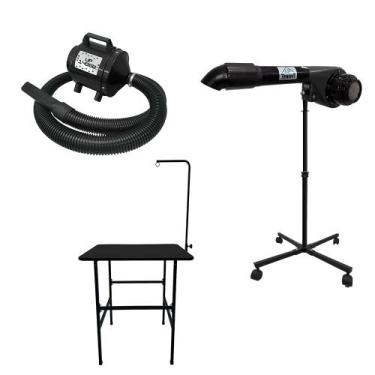 Imagem de KIT Soprador Up, Secador Hiper Turbo e Mesa fixa com Guia Trino Pet Pr