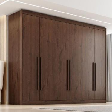 Imagem de Guarda Roupa Casal 6 Portas em MDF Colossal Zanzini, Jacaranda