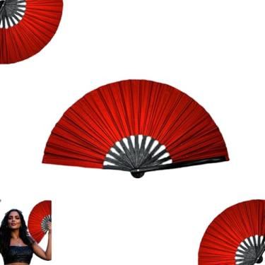 Imagem de Fãs de botas no chão para dança de linha, 2025 novo ventilador de dança pop de linha de cores a laser, grande ventilador de mão dobrável para dança, ventilador portátil decorativo dobrável (c21)