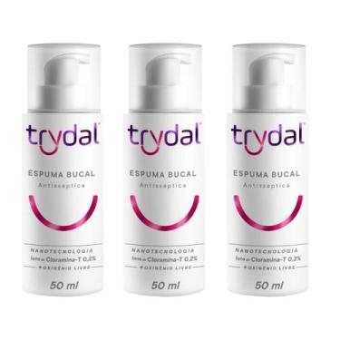 Imagem de Kit 3 Espuma Antisséptica Bucal Trycal com Cloramina T 50ml - TRYDAL