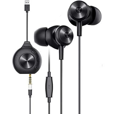 Imagem de Fones de ouvido intra-auriculares com fio para fones de ouvido com microfone, fones de ouvido Bluedio Li Pro com isolamento de ruído para laptop PC com driver de cartão de som de canal 7.1, controle de volume, para todos os dispositivos de interface de 3,5 mm
