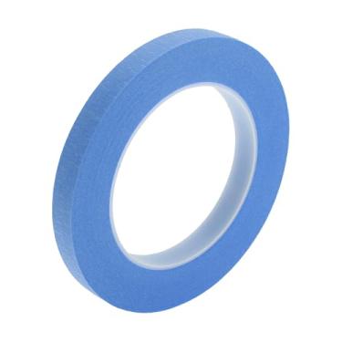 Imagem de Edinstry Fita adesiva de 0,4 cm x 52,5 metros, fita adesiva de pintura de fácil remoção para pintura, etiquetagem e artesanato DIY, papel crepe, aderência média, sem resíduos, fita decorativa azul