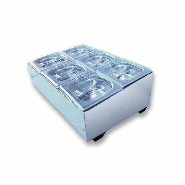 Imagem de Condimentadora Central Refrigerada 6 cubas ZPCNR06 Inox - Zepper