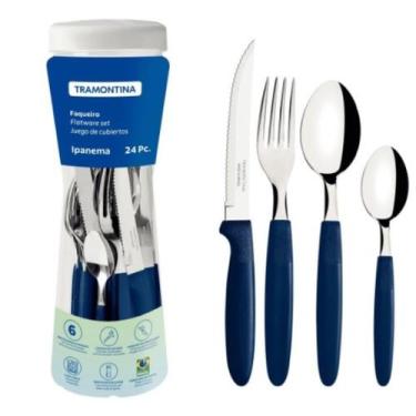 Imagem de Faqueiro 24 Pcs Ipanema Azul Sortidos  - TRAMONTINA