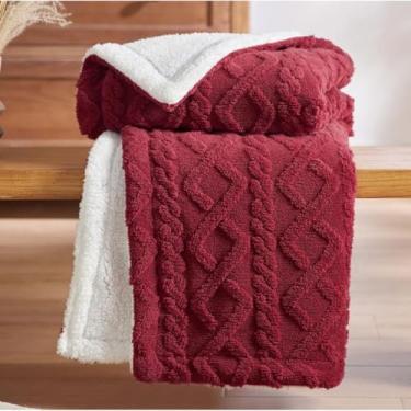 Imagem de Cobertor Manta Com Sherpa Dupla Face Casal Luxuoso 2,20x1,90 (Vermelho)