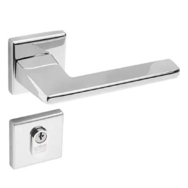 Imagem de Fechadura 451 St2 55mm Cromado Roseta Quadrada Lafonte - LaFonte Assa 