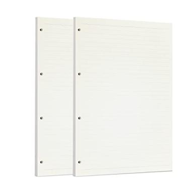 Imagem de Zelten Pacote com 2 refis de papel perfurado com folhas soltas pautadas A4, 90 folhas/180 páginas, para fichário de 4 furos, organizador pessoal, diário, agenda recarregável