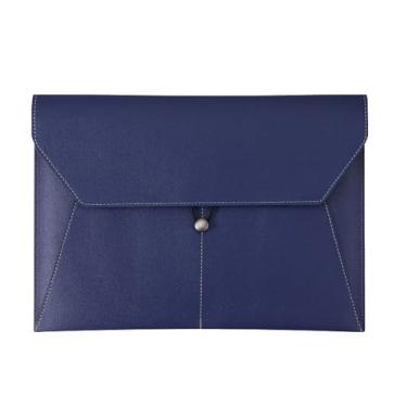 Imagem de KiiKiiPaNa Bolsa de couro premium para documentos | Pasta A4 | Pastas organizadoras de arquivos | Tamanho carta de pastas de arquivos | Pastas para documentos | 6 cores (azul)