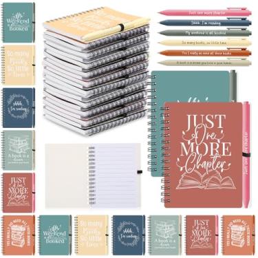 Imagem de Thenshop 12 conjuntos de presentes para amantes de livros, incluindo caneta de caderno espiral inspiradora para bibliotecário, clube de livros, presente de Natal, diário de leitura para leitor, aluno