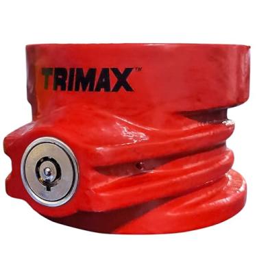 Imagem de Trimax - TFW80HD - Trava de pino King da 5ª roda - Trava de reboque antifurto resistente, aço endurecido, à prova de intempéries, design de colarinho completo, trava segura, vermelha