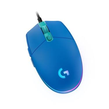 Imagem de Logitech G Mouse para jogos com fio 203, 8.000 DPI, luz de efeito óptico arco-íris, 6 botões programáveis, memória on-board, mapeamento de tela, computador PC/Mac e laptop compatível - azul