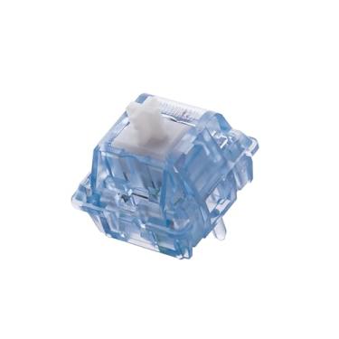 Imagem de EPOMAKER Interruptor de teclado Aqua 46gf para jogos, 100 peças, interruptor pré-lubrificado de 5 pinos, com capa de PC, haste UPE, compatível com teclas MX para teclado mecânico