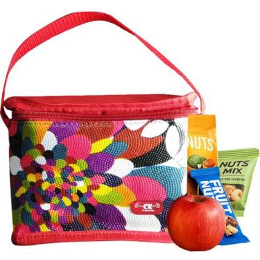 Imagem de Frasqueira Térmica Necessaire Pequena Feminina Vermelha Para Marmitas 