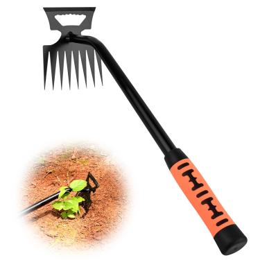 Imagem de BokingOne Ferramenta de remoção de ervas daninhas, ferramenta de remoção de ervas daninhas de artefato portátil, 2025 nova ferramenta extrator de ervas daninhas de aço manganês com alça de borracha