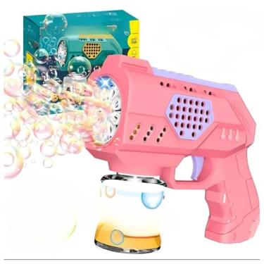 Imagem de Arminha Pistola Espingarda de Bolhas Sabão Bubble Gun Infantil Brinquedo Festa Criança Diversão Presente(Pistola Rosa)