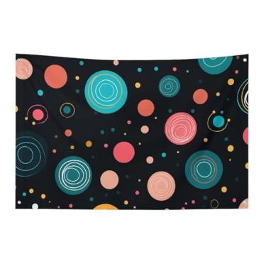 Imagem de Bandeira com estampa de bolinhas 152 x 243 cm, não desbota, bandeira de boas-vindas, jardim, quintal, casa, bandeira, decorativa, jardim, quintal, interior, exterior, festa, decoração de casa