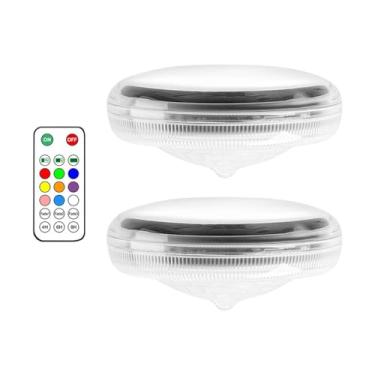 Imagem de ＡＷＨＡＯ 2x Luzes de deck de piscina movidas a energia solar com controle remoto, iluminação colorida com temporizador, luzes flutuantes para lago, quintal de